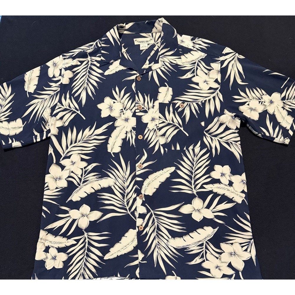 Paradise Cove Men's Hawaiian Button Down 100%‎ Silk Mens Size Large